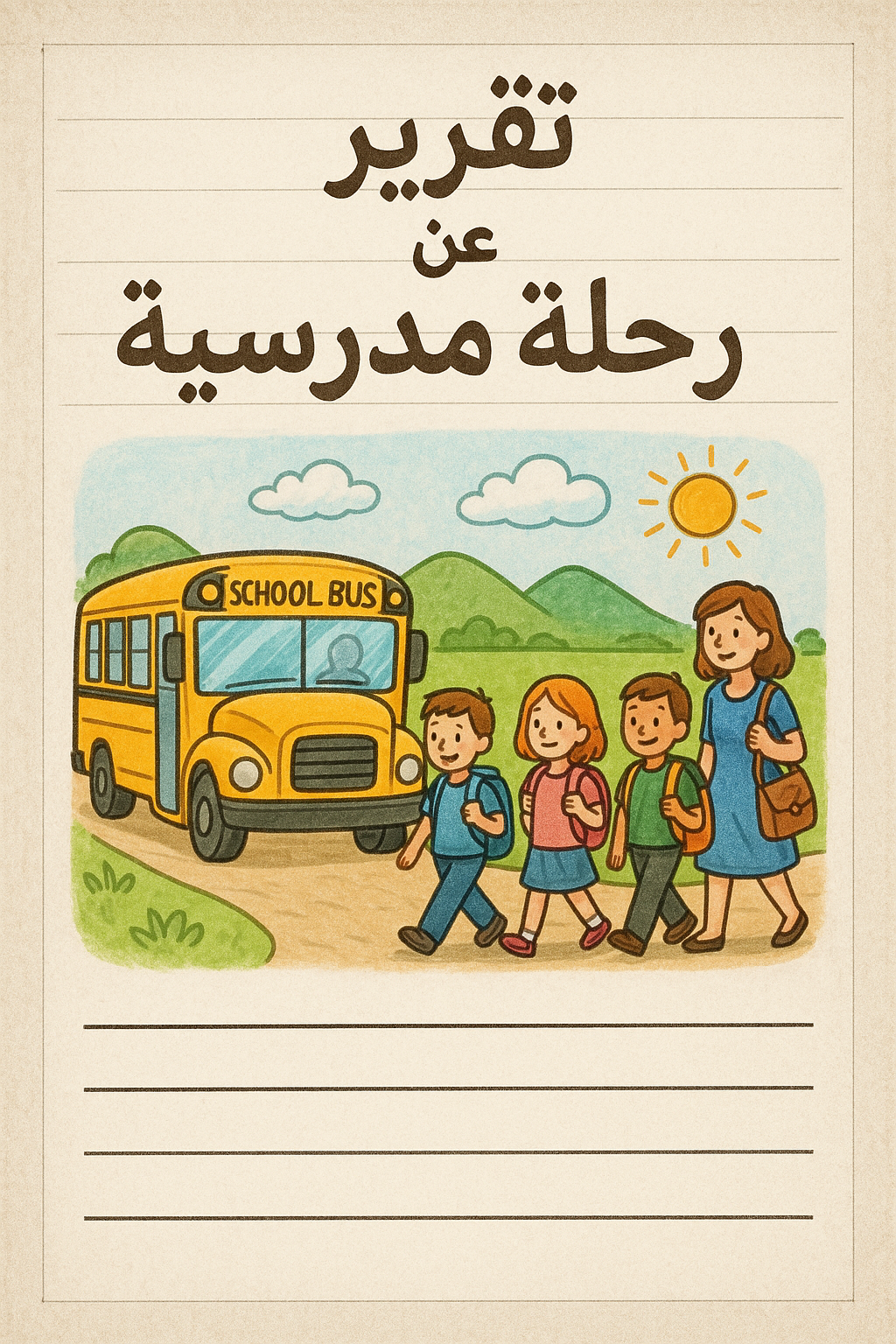 نموذج تقرير عن رحلة مدرسية word